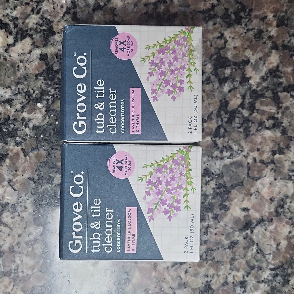 Grove Co. Tub & Tile Cleaning Concentrate - Lavender - 2pk/2fl oz lot of 2 new